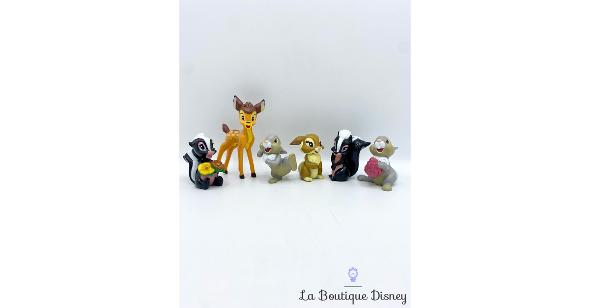Figurines Playset Bambi Disney Store Ensemble de jeu Fleur Panpan Miss Bunny Figurines